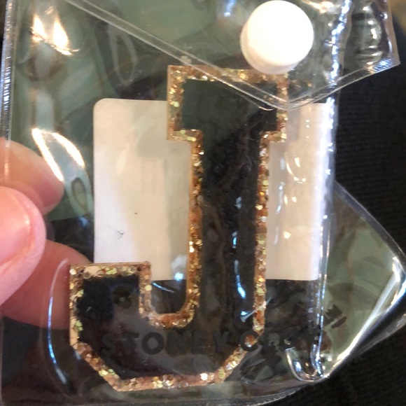 Noir glitter varsity letter patch J - Picture 1 of 1